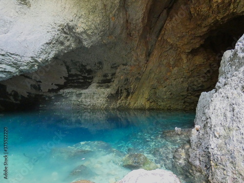 Resurgence (at a low level) of Fontaine de Vaucluse in Provence which is the source of the Sorgue river. This source is the most important in France.