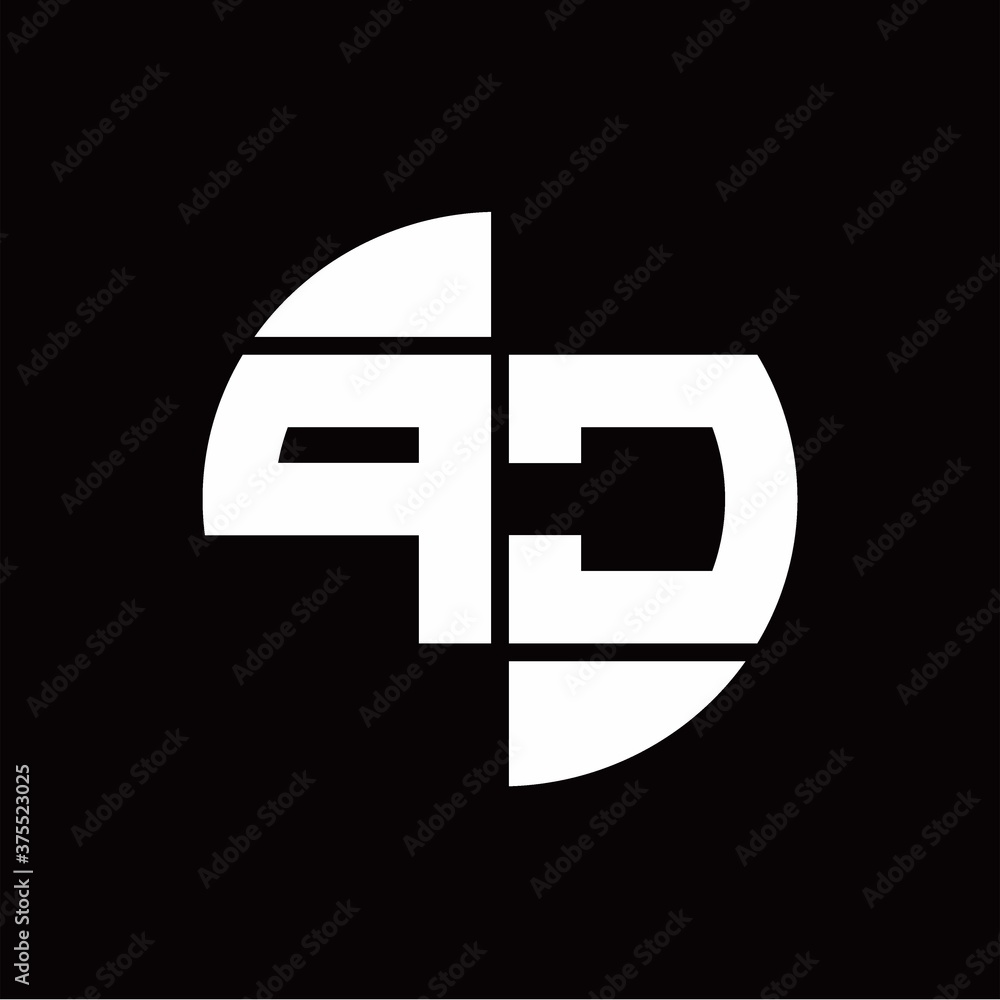 PC Logo monogram with slice circle shape rotate design template PC Logo monogram with slice circle shape rotate design template