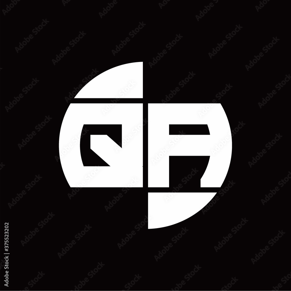 QA Logo monogram with slice circle shape rotate design template QA Logo monogram with slice circle shape rotate design template