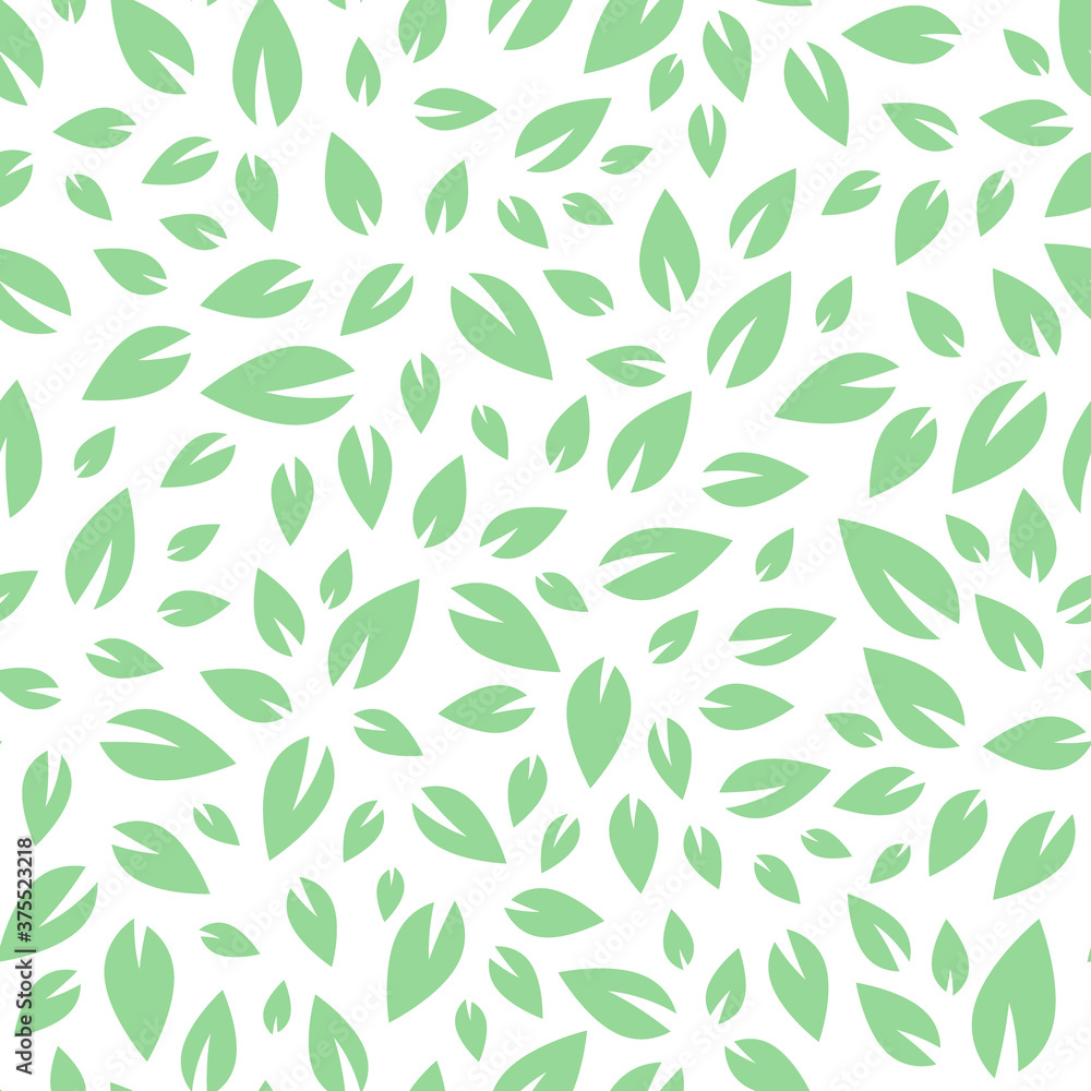 Seamless floral pattern. Green leaves texture on white background. Seamless floral pattern. Green leaves texture on white background.