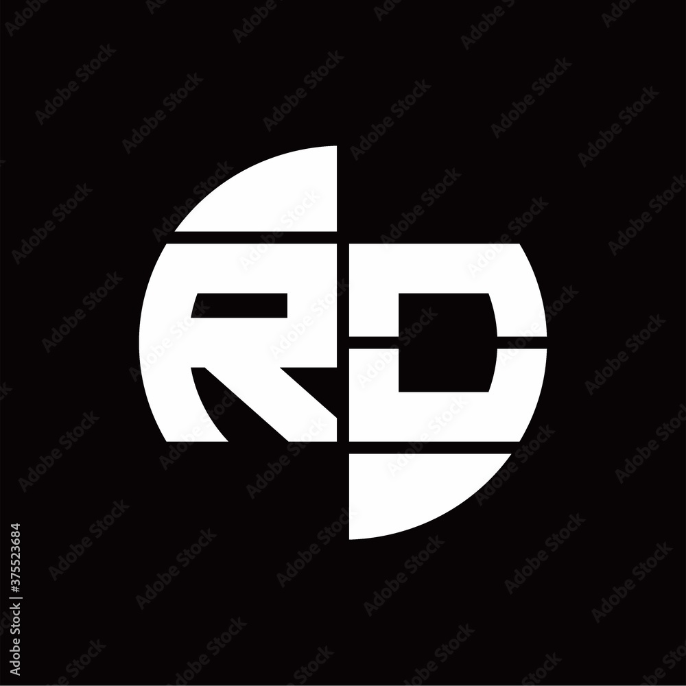 RO Logo monogram with slice circle shape rotate design template RO Logo monogram with slice circle shape rotate design template