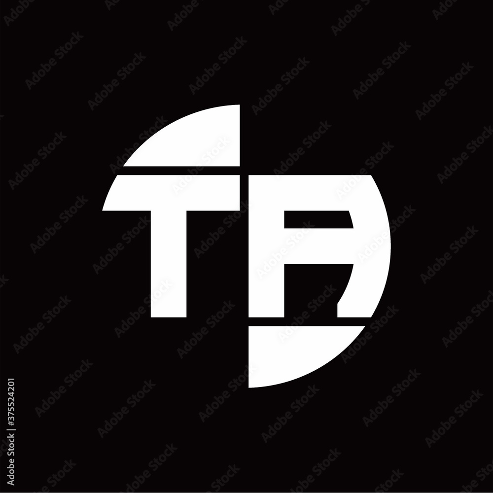 TA Logo monogram with slice circle shape rotate design template TA Logo monogram with slice circle shape rotate design template