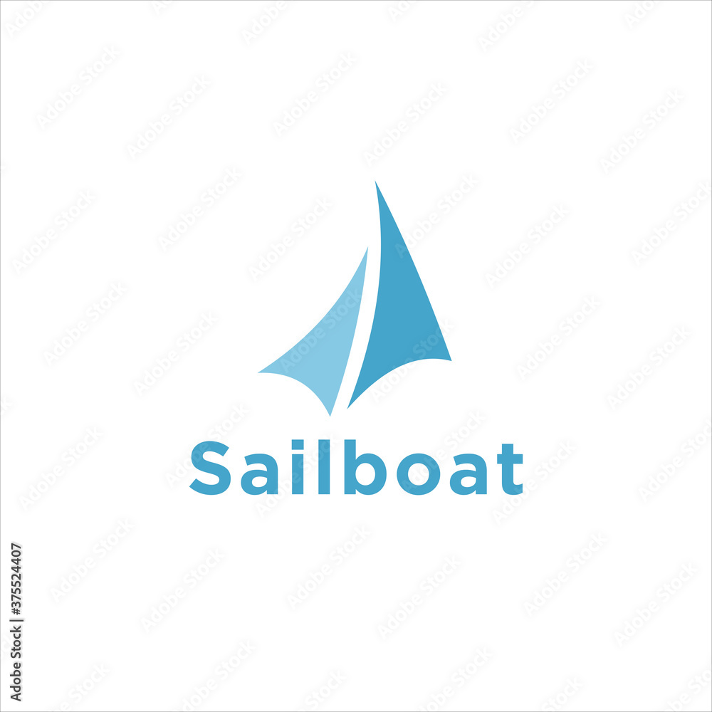 sailboat logo design silhouette vector
