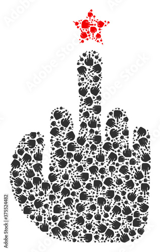 Vector rude finger gesture composition is formed from repeating recursive rude finger gesture parts. Recursive composition from rude finger gesture.