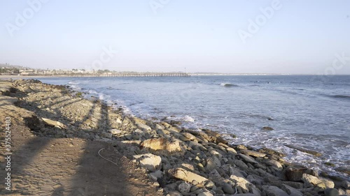Static video of Ventura Rolling Waves in Ventura, California.