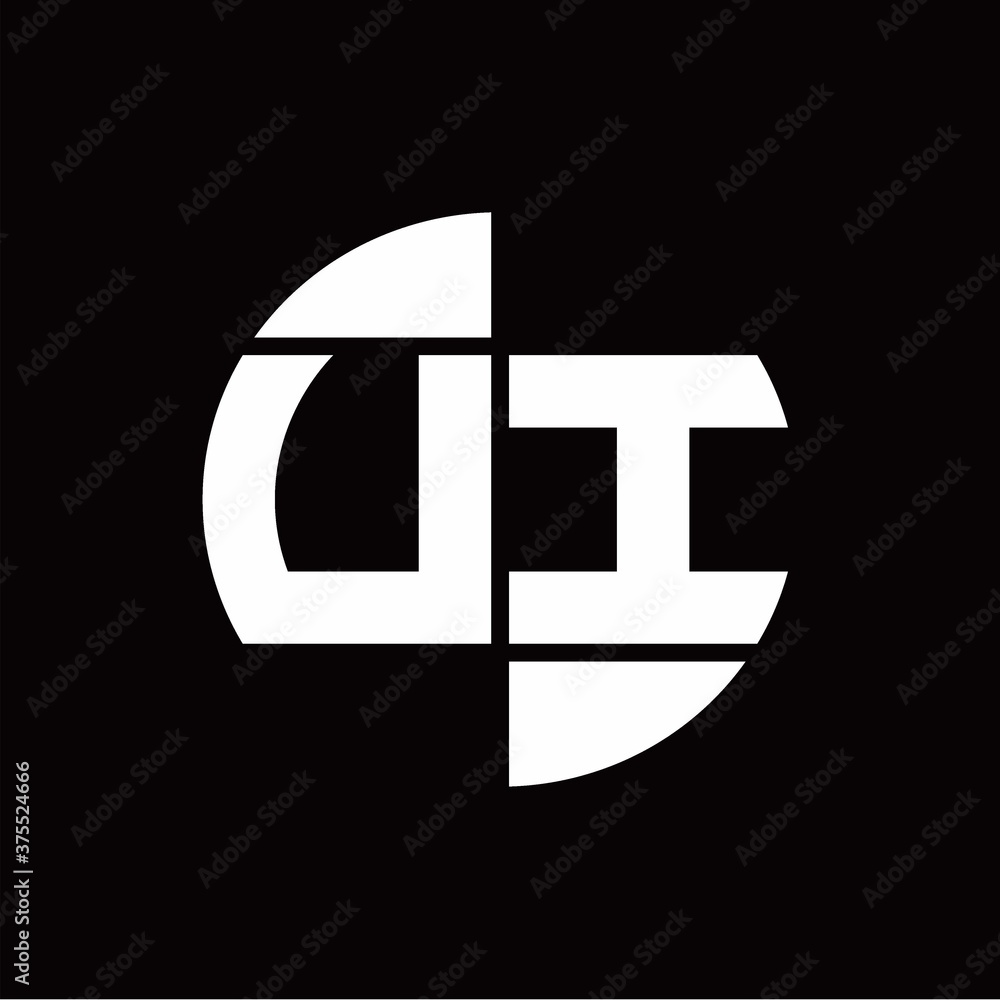 UI Logo monogram with slice circle shape rotate design template UI Logo monogram with slice circle shape rotate design template