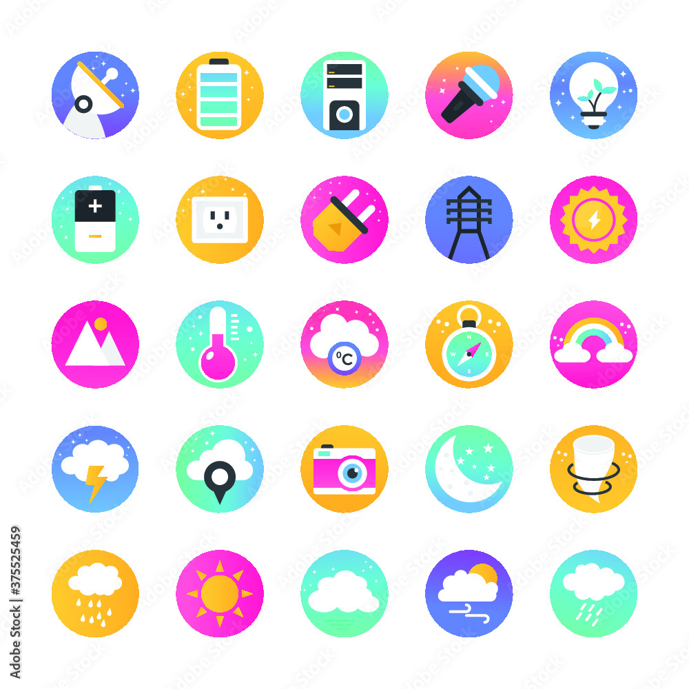 Technology Gradient Vector Icons Technology Gradient Vector Icons