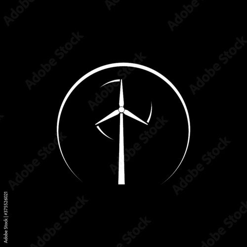 Wind turbine icon isolated on dark background