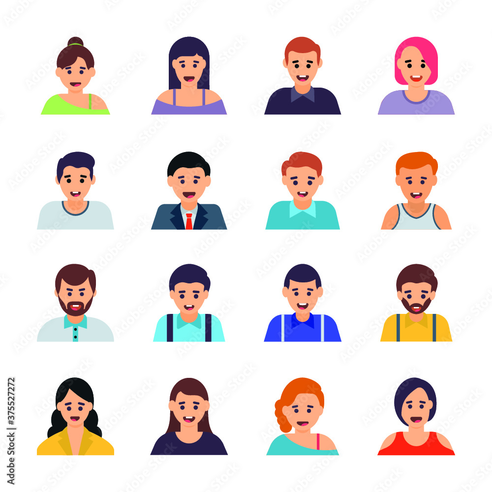 Different Avatars Flat Icons Set Different Avatars Flat Icons Set