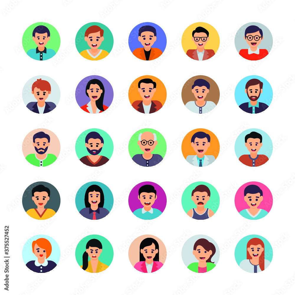 Human Avatars Flat Icons Pack Human Avatars Flat Icons Pack