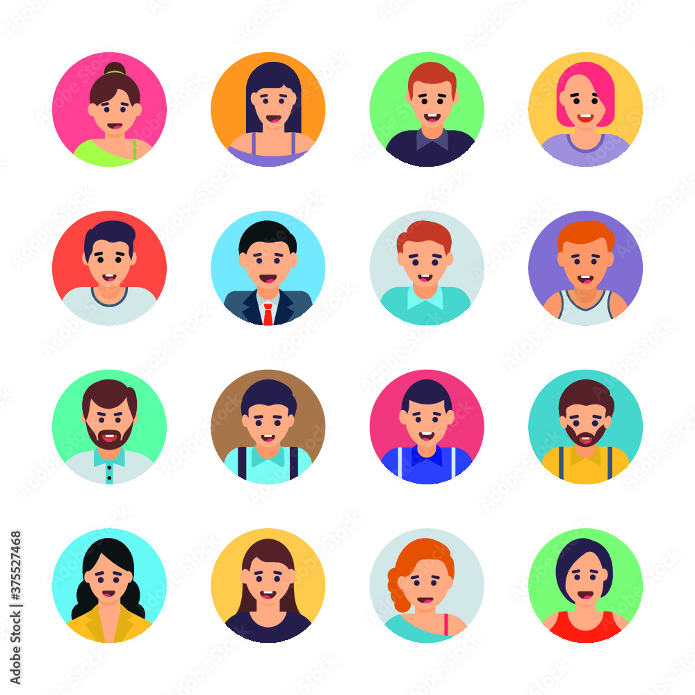 Different Avatars Flat Icons Set Different Avatars Flat Icons Set