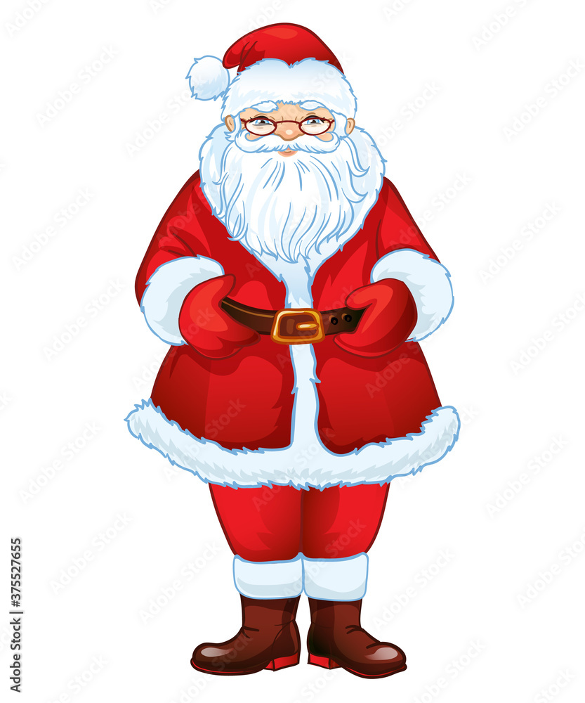 Santa Claus New Year character on a white background. Vector illustration in cartoon style. Saint Nicholas. Santa Claus New Year character on a white background. Vector illustration in cartoon style. Saint Nicholas.