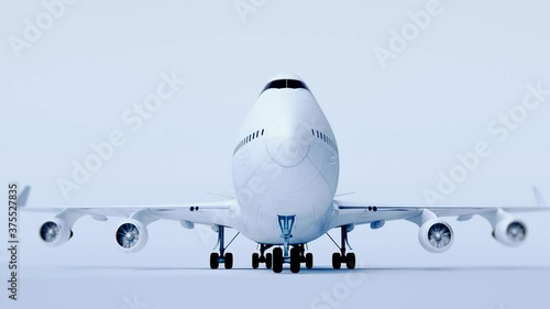 airplane front view slow zoom