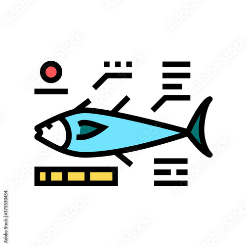 tuna fish characteristics color icon vector. tuna fish characteristics sign. isolated symbol illustration