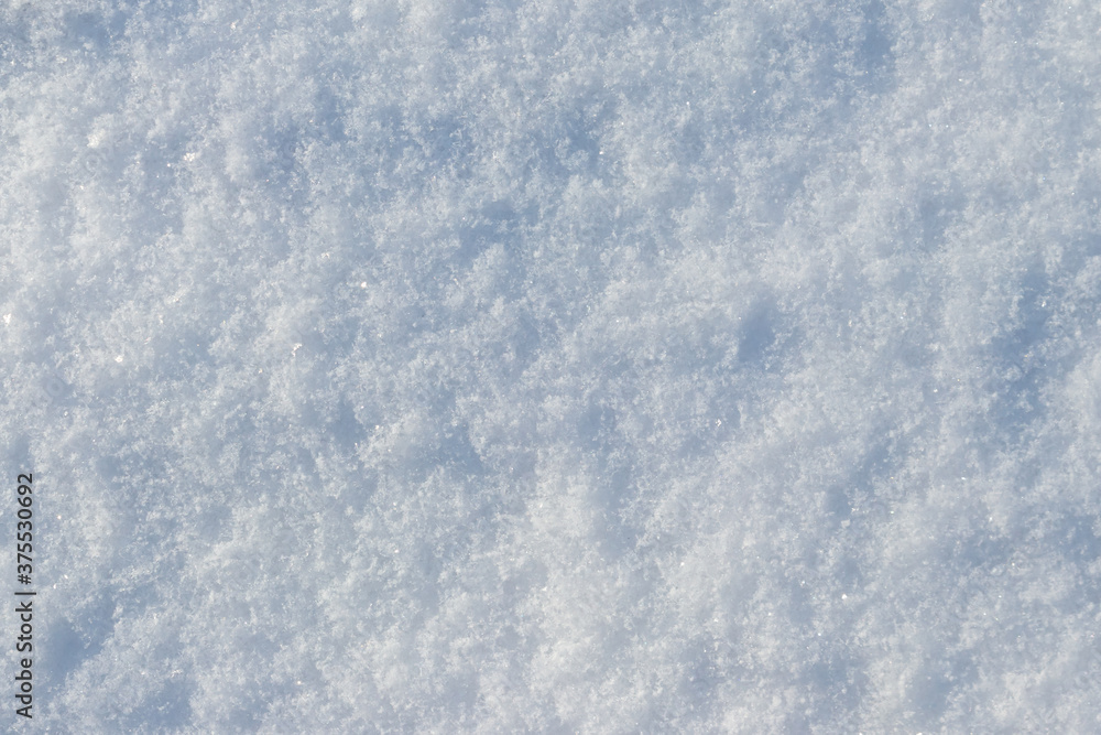 Texture of the white snow. Winter background