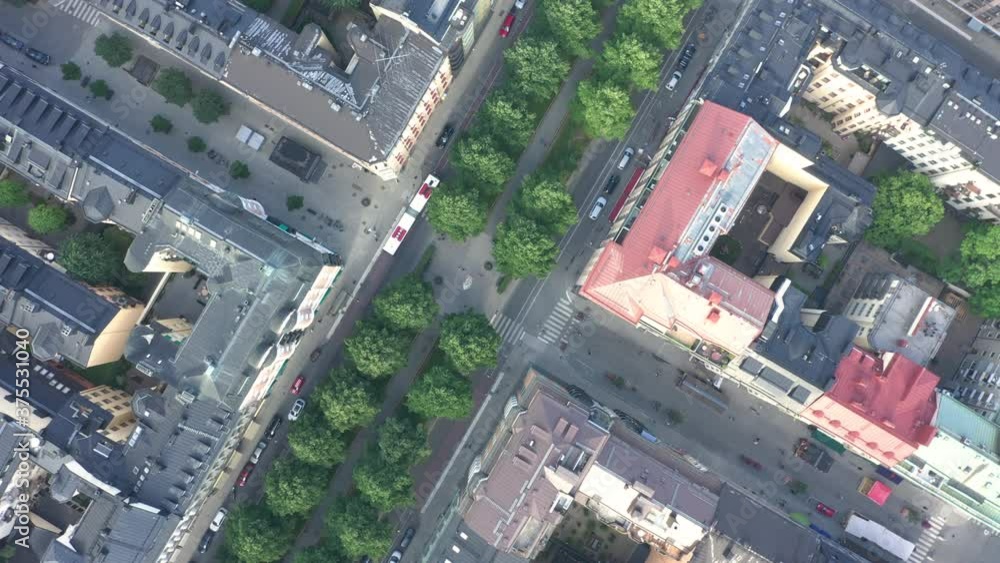 Rotating aerial view of streets in Stockholm City Rotating aerial view of streets in Stockholm City