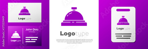 Logotype Hotel service bell icon isolated on white background. Reception bell. Logo design template element. Vector Illustration.
