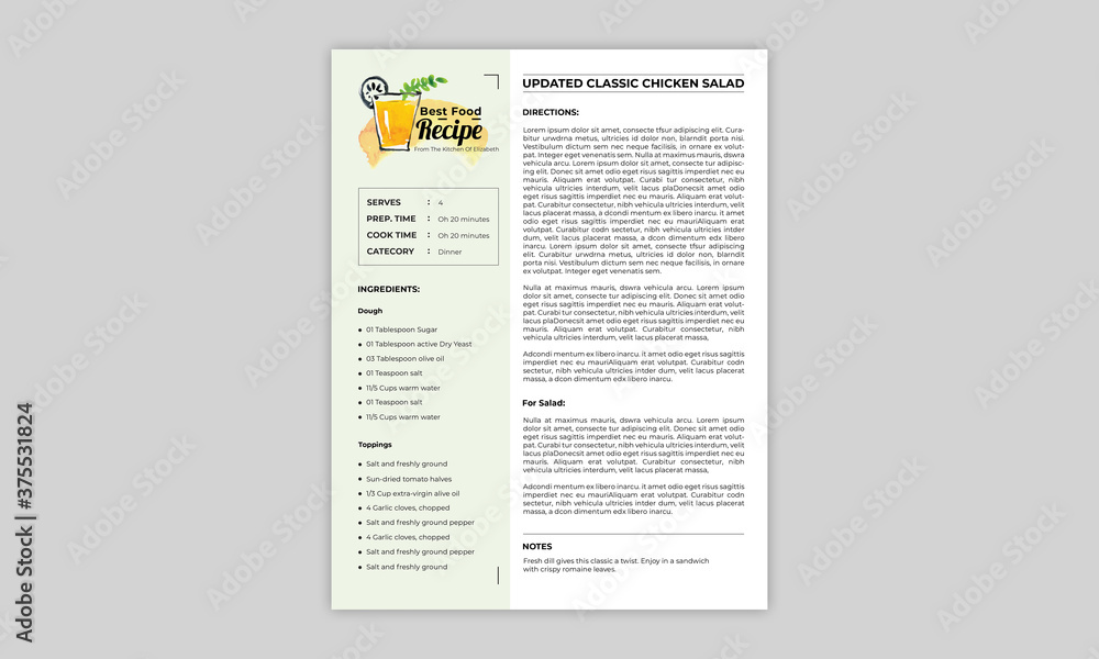 Recipe Flyer Recipe Flyer