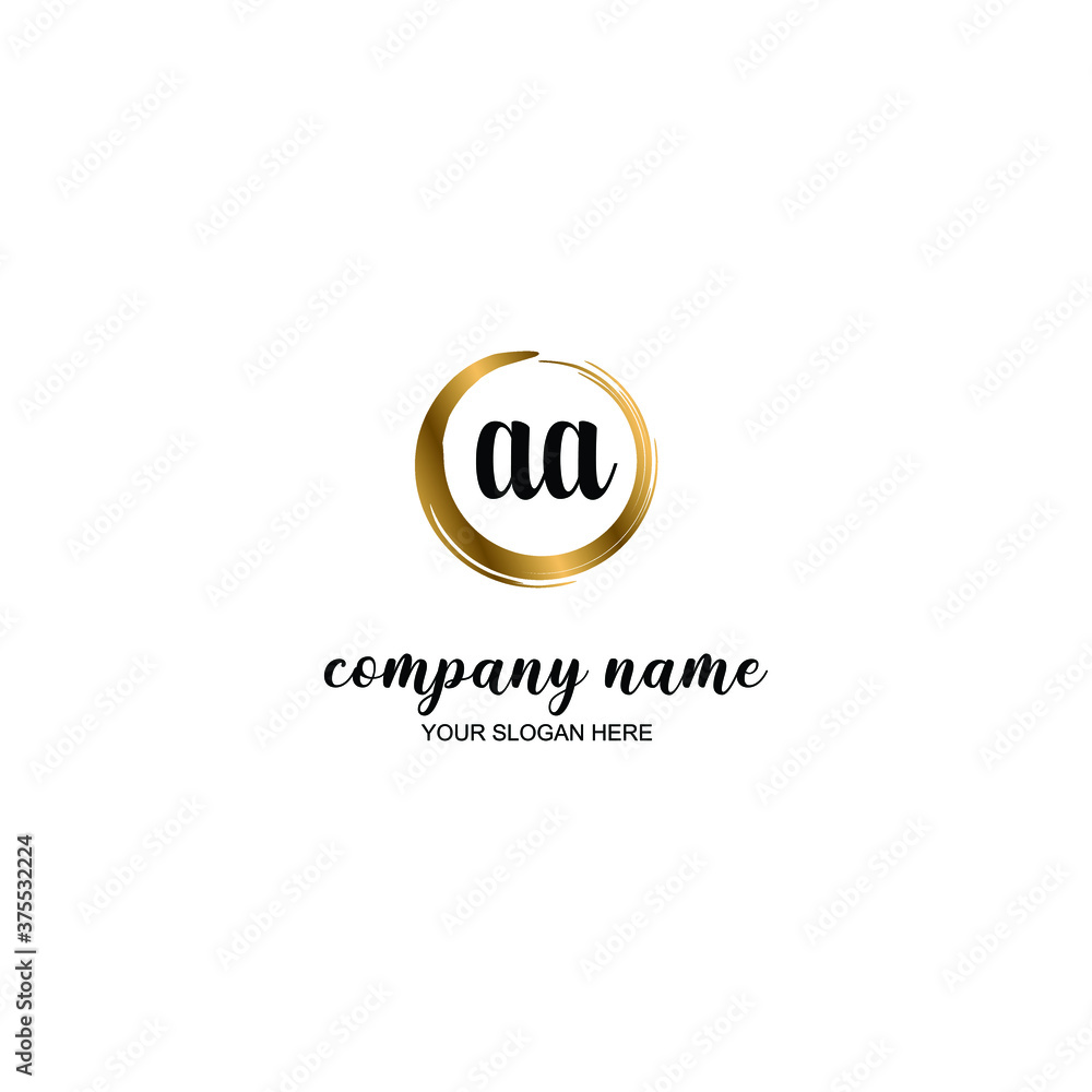 AA Initial handwriting logo template vector AA Initial handwriting logo template vector