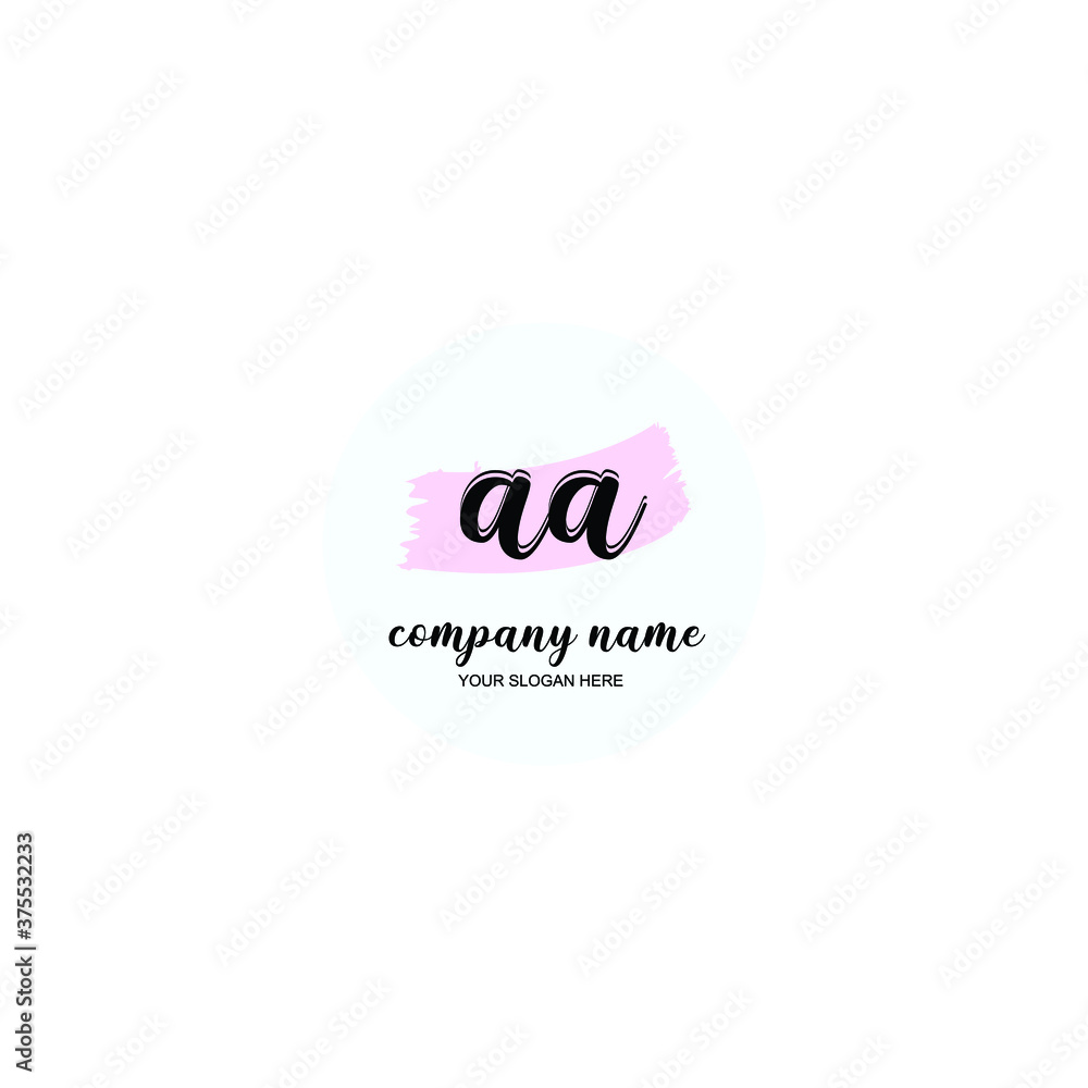 AA Initial handwriting logo template vector AA Initial handwriting logo template vector