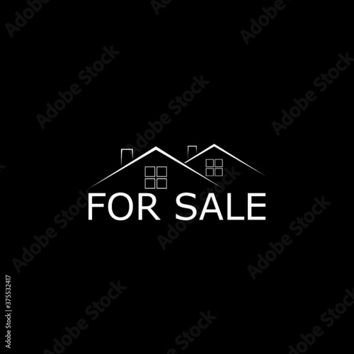 House for sale icon isolated on dark background