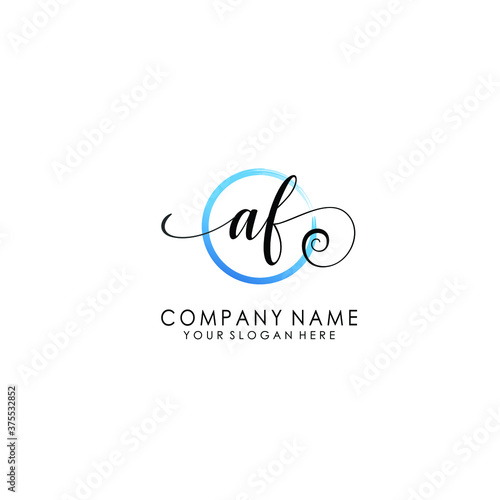 AF Initial handwriting logo template vector  © MUCHAMMAD