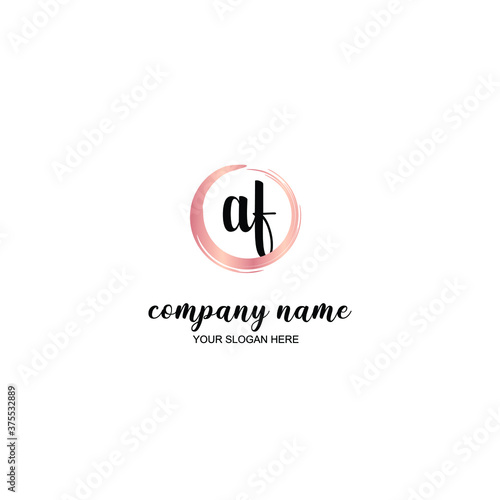 AF Initial handwriting logo template vector 