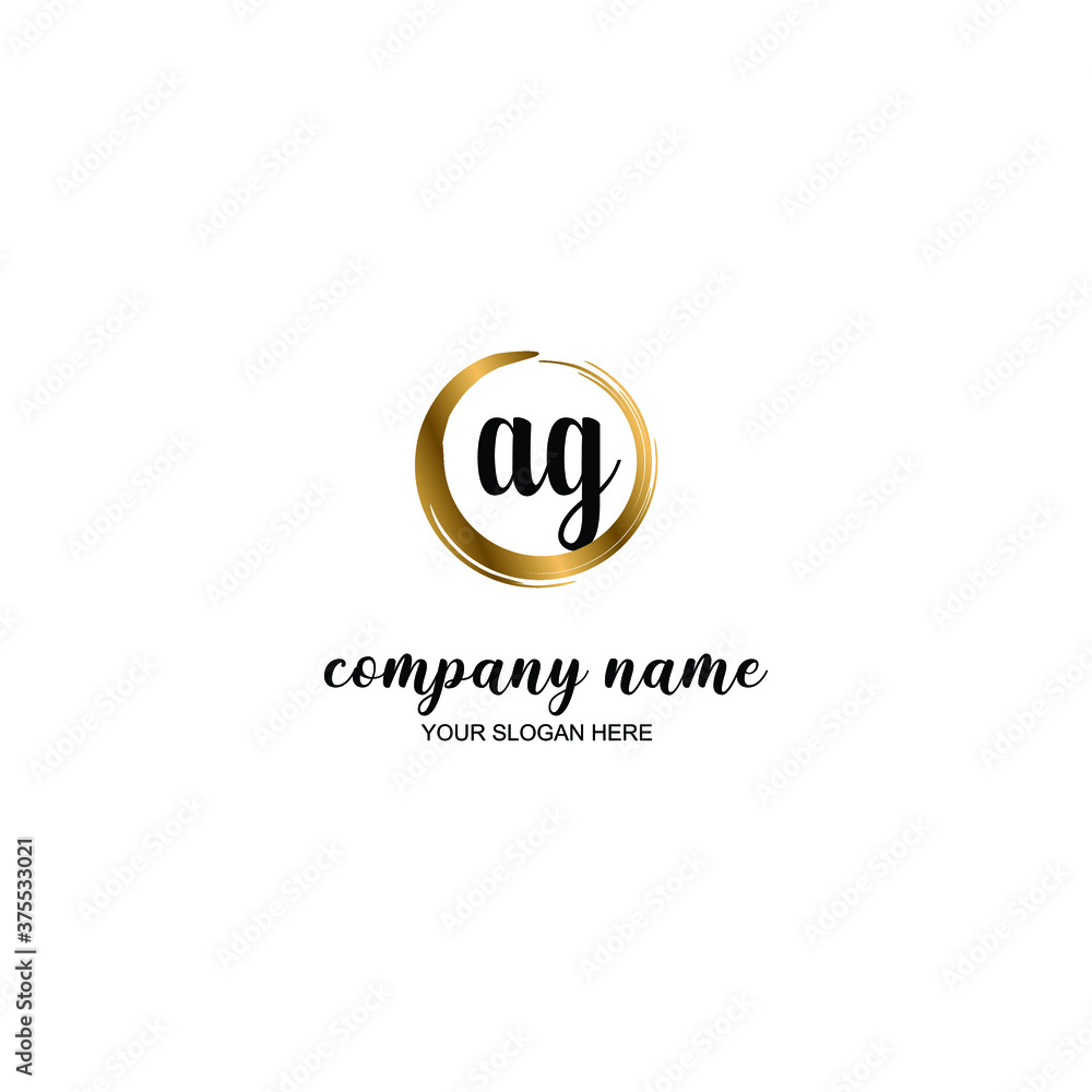 AG Initial handwriting logo template vector
AG Initial handwriting logo template vector