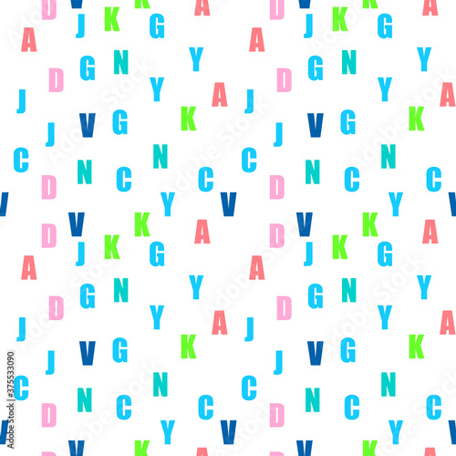 Alphabet letters seamless pattern.Can be used for posters,school projects,textile,scrap booking.