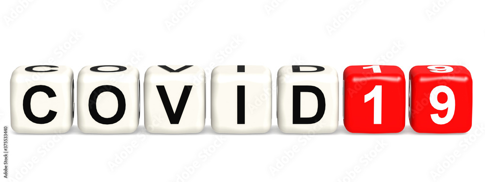 Covid19 word concept on cube block isolated Covid19 word concept on cube block isolated