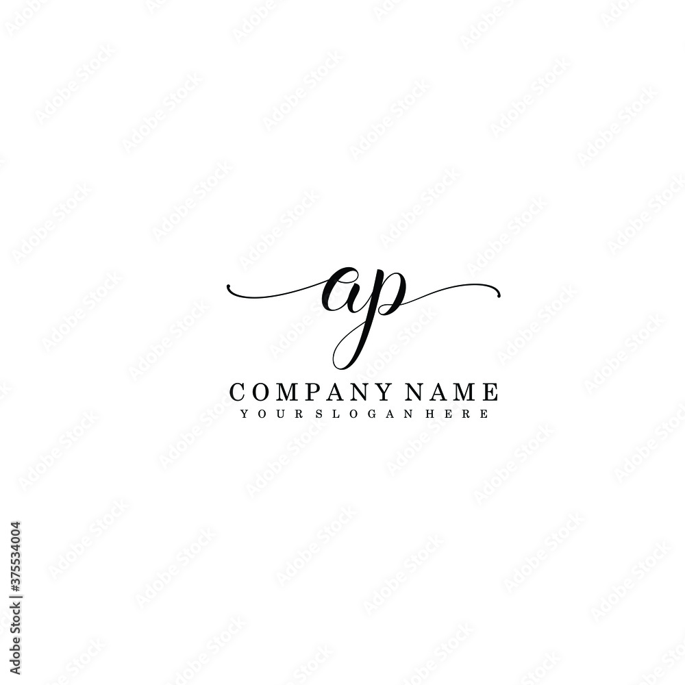 AP Initial handwriting logo template vector AP Initial handwriting logo template vector