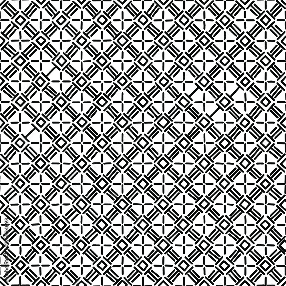 Monochrome abstract seamless pattern. Vector illustration can be used for fabrics, textile, web, invitation, card.