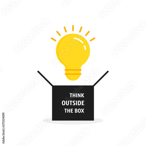 think outside the box with bulb