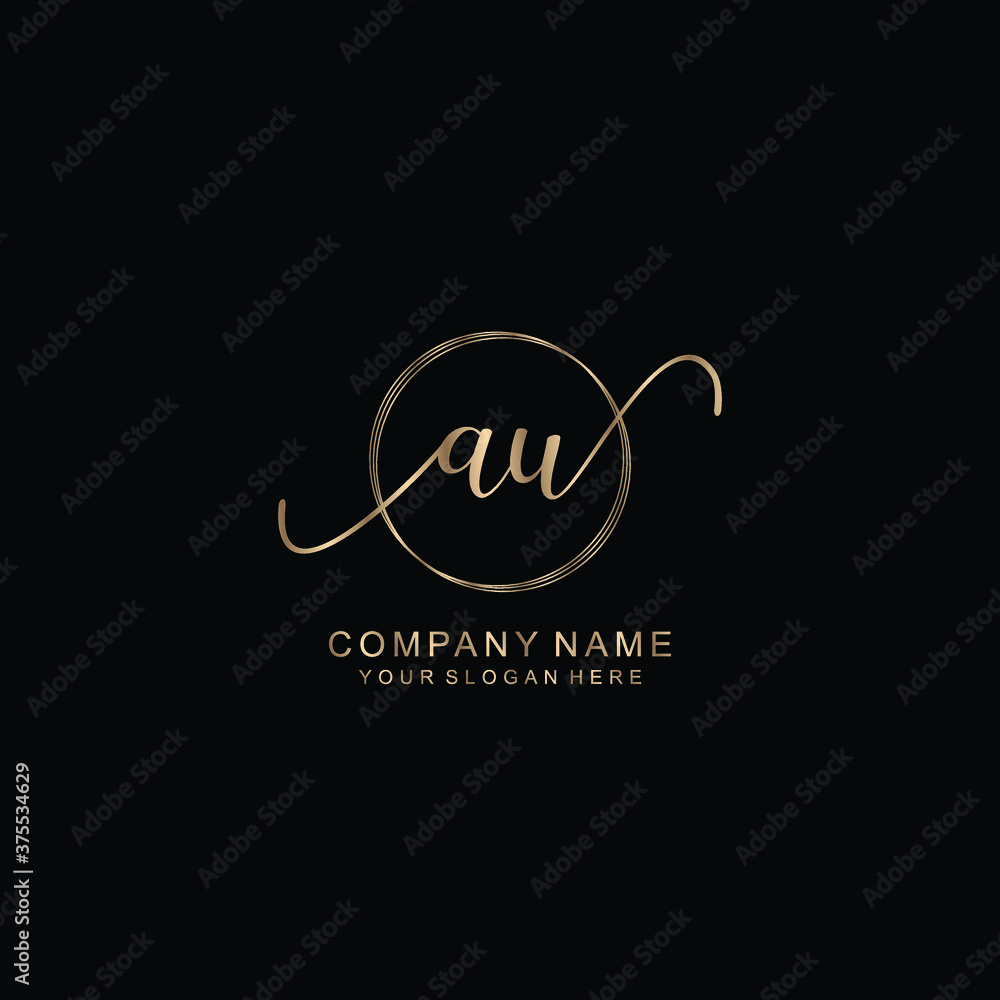 AU Initial handwriting logo template vector
AU Initial handwriting logo template vector
