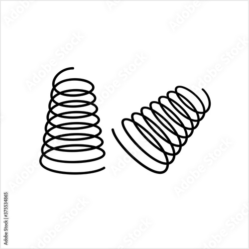 Coil Spring Icon, Helical Spring, Energy Storing And Releasing Mechanical Device