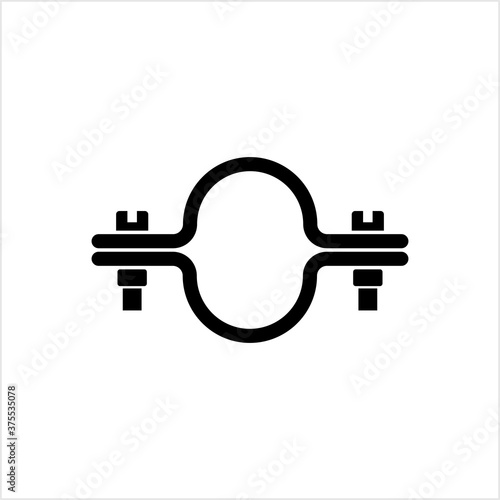 Pipe Clamp Icon, Pipe Holder