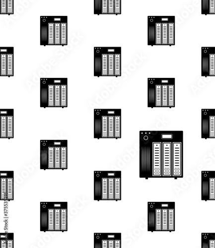 Raid Data Storage Icon Seamless Pattern, Redundant Array Of Independent Disks