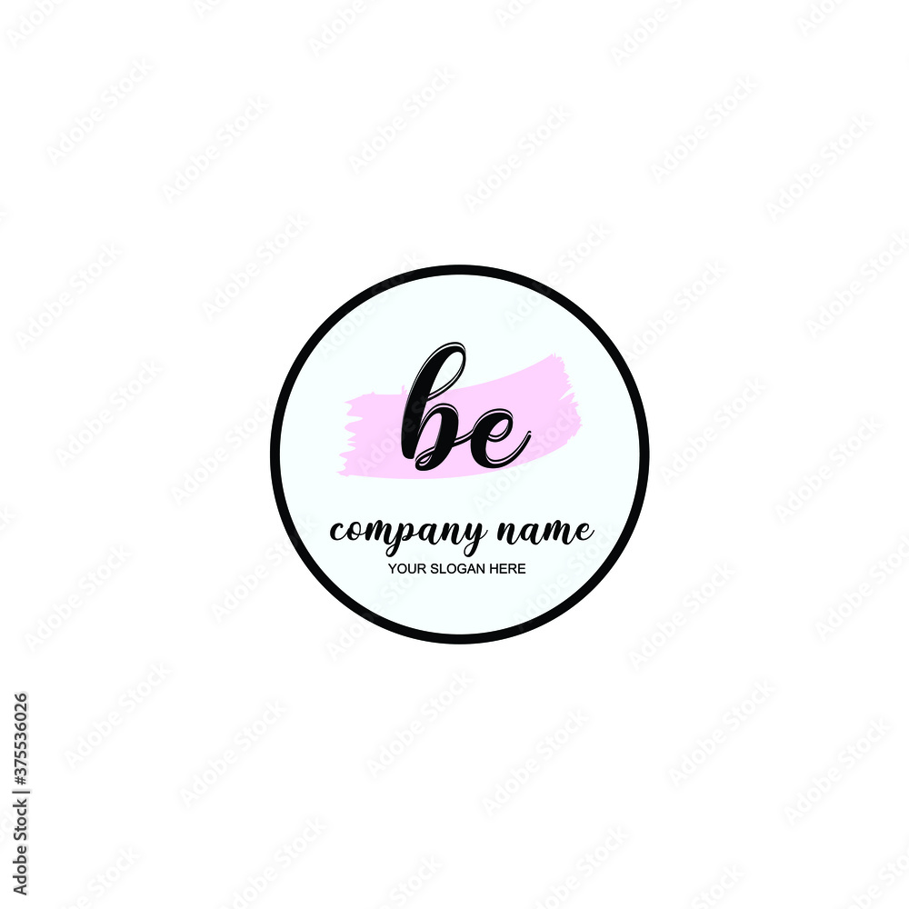BE Initial handwriting logo template vector BE Initial handwriting logo template vector