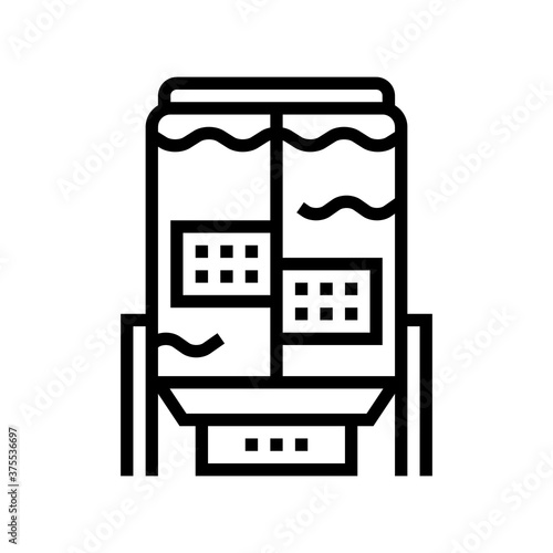 paper factory equipmet line icon vector. paper factory equipmet sign. isolated contour symbol black illustration