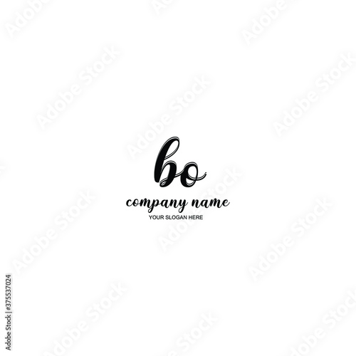 BO Initial handwriting logo template vector 