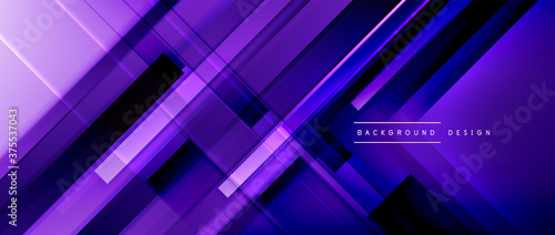 Dynamic lines on fluid color gradient. Trendy geometric abstract background for your text, logo or graphics