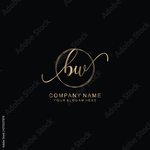 BW Initial handwriting logo template vector 