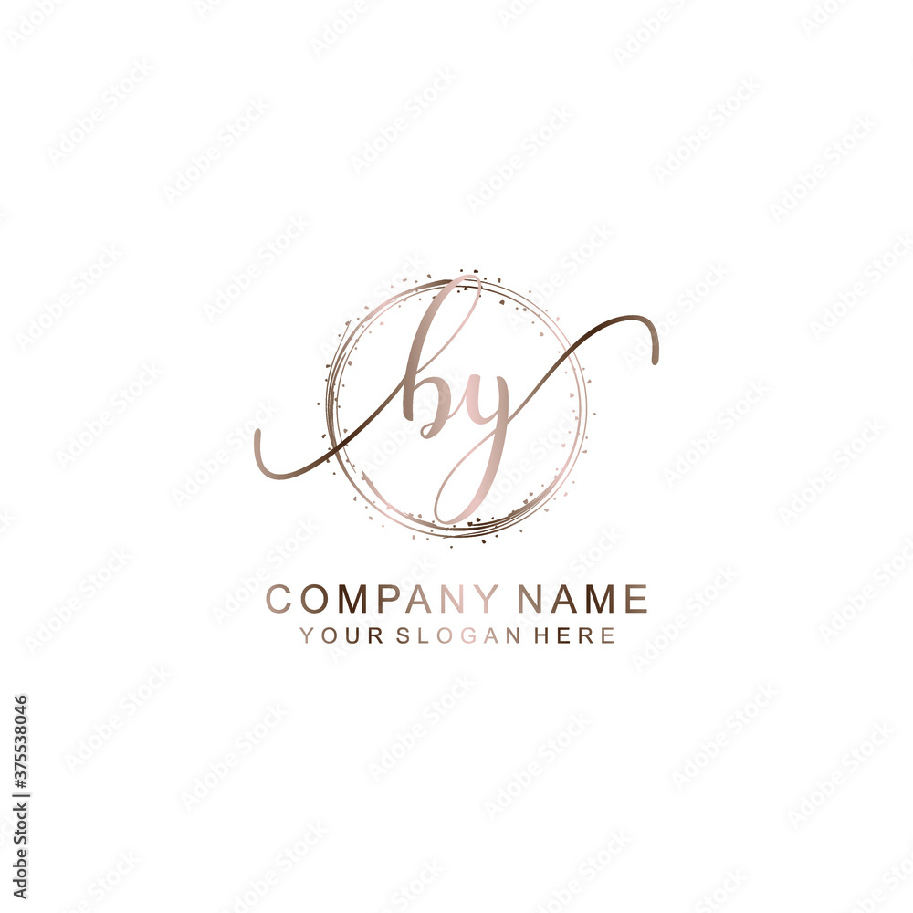 BY Initial handwriting logo template vector
BY Initial handwriting logo template vector