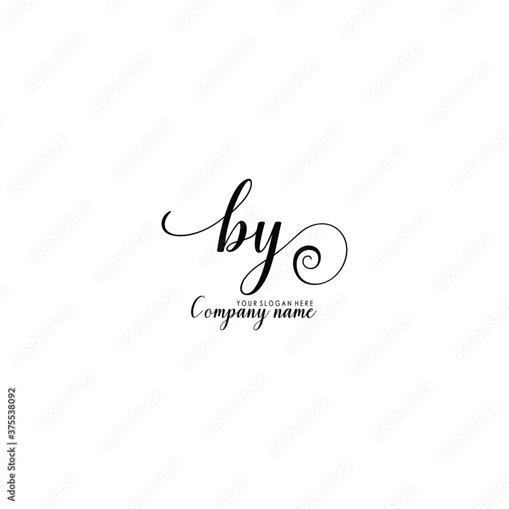 BY Initial handwriting logo template vector
BY Initial handwriting logo template vector