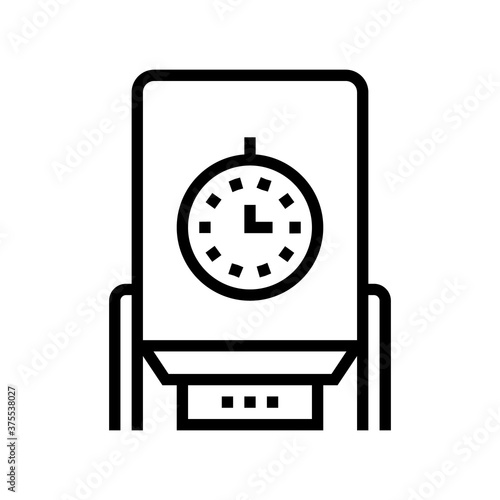 paper chips dryer machine line icon vector. paper chips dryer machine sign. isolated contour symbol black illustration