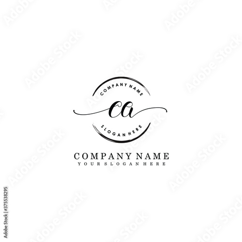 CA Initial handwriting logo template vector 