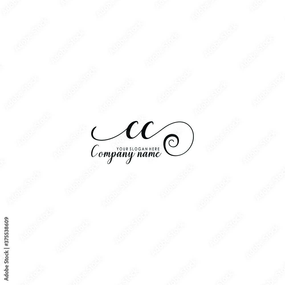 CC Initial handwriting logo template vector
CC Initial handwriting logo template vector