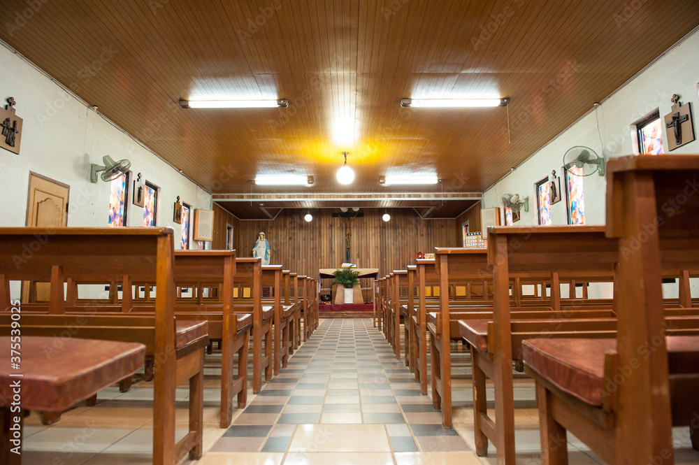 Fototapeta premium The catholic cathedral church inside.