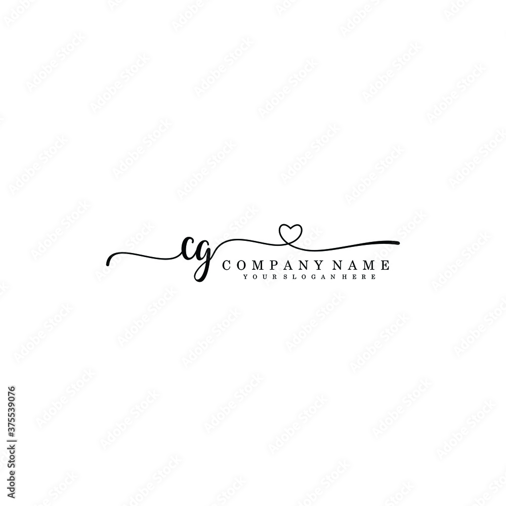 CG Initial handwriting logo template vector
CG Initial handwriting logo template vector