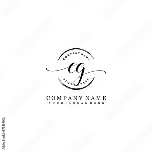 CG Initial handwriting logo template vector 